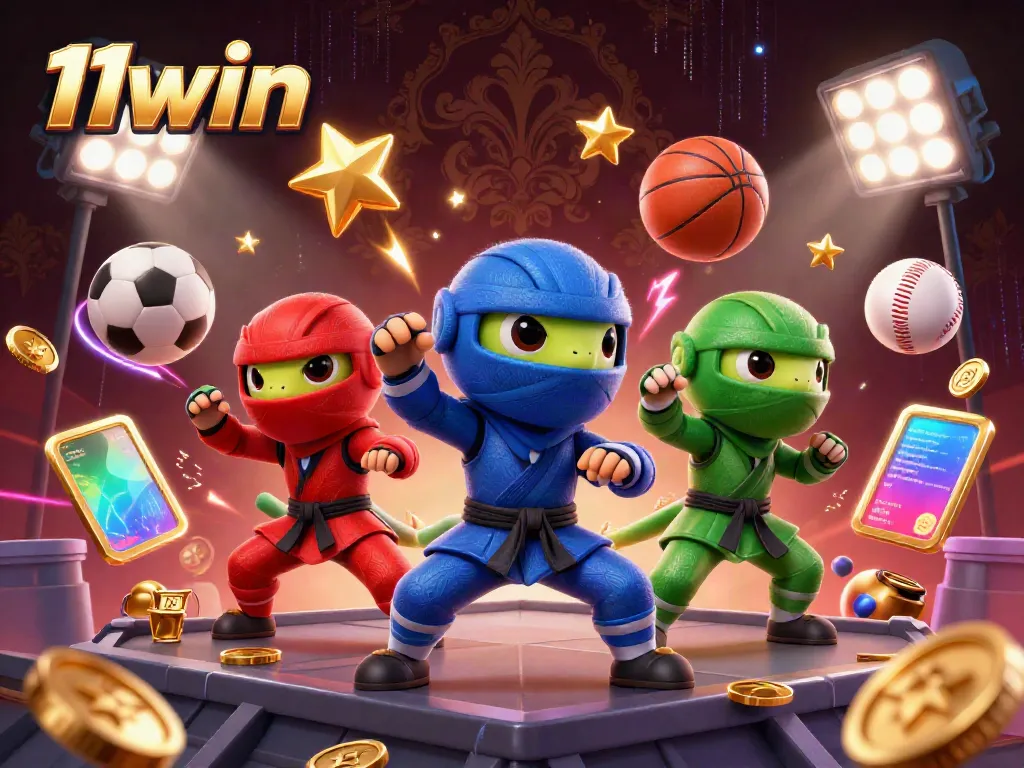 Experience thrilling gameplay visuals at 11win with ninja chameleons and dynamic sports elements.