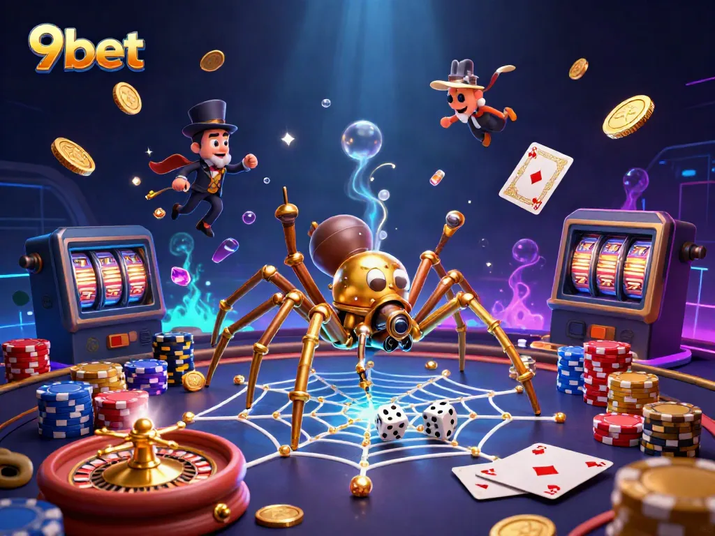 Experience thrilling wins at 9bet with the captivating casino adventure illustration.