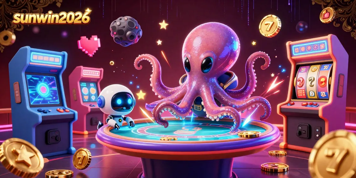 Engage with thrilling games at sunwin2026 featuring a vibrant alien octopus and dynamic casino elements.