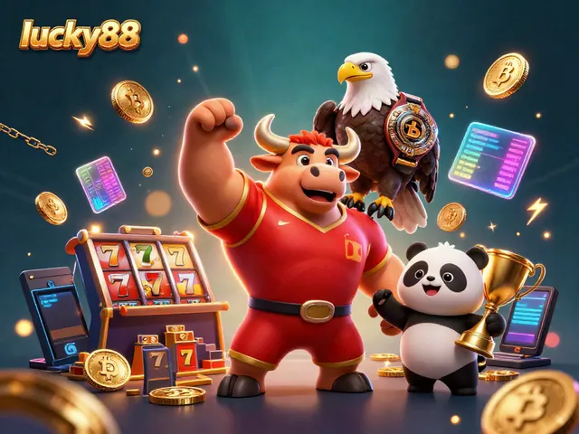 Engage in exciting gameplay at lucky88 with characters celebrating wins amid jackpot slots.