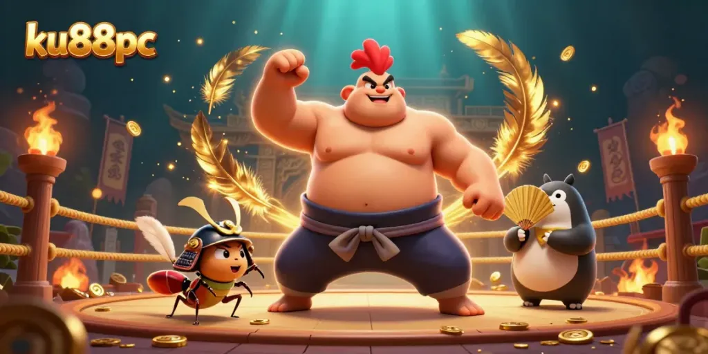 Experience thrilling gameplay at ku88pc with a vibrant casino scene featuring lively characters and dynamic elements.